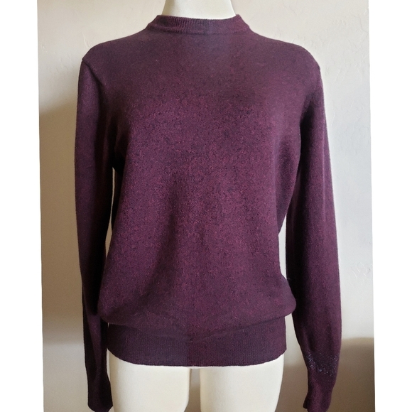 Paul Smith Sweater Mens Boys L Burgundy Merino Wool Embroidered Sleeve Pullover - Picture 7 of 11